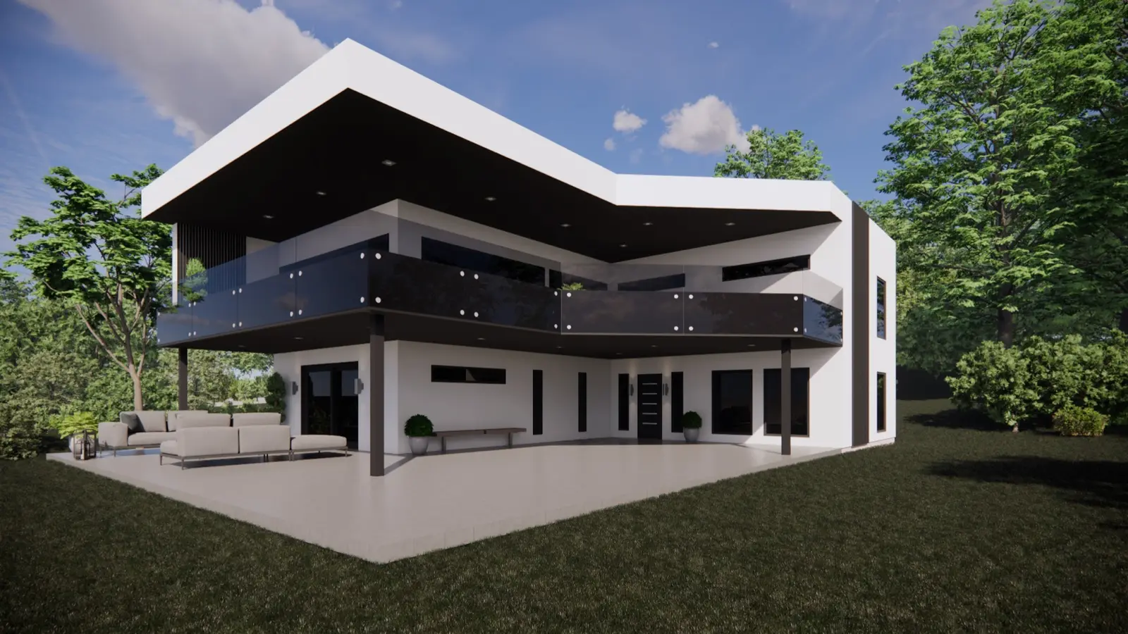 Moderne enebolig i tre